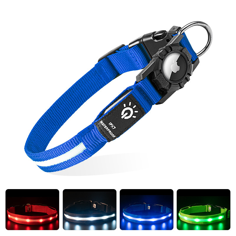 Collar para mascotas compatible con localizador Airtag, resistente al agua IPX7, recargable, collar luminoso para perros — imagen 8