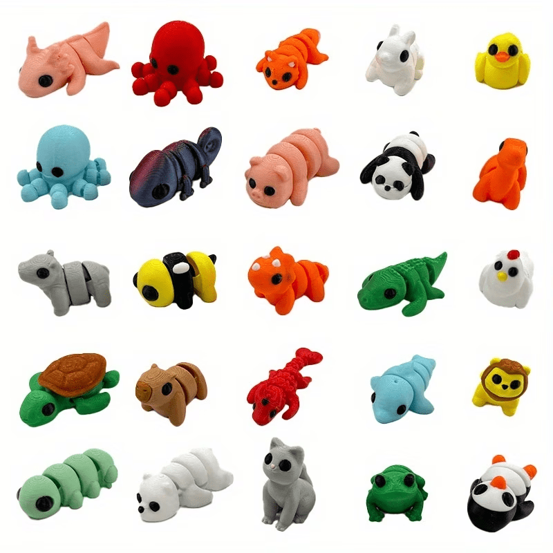 60PCS Random Small Animal Figurine Set, 3D Printed Mini Articulated Animal Assortment, Cute Mini Desk Decor And Micro Landscape Ornaments — image 2