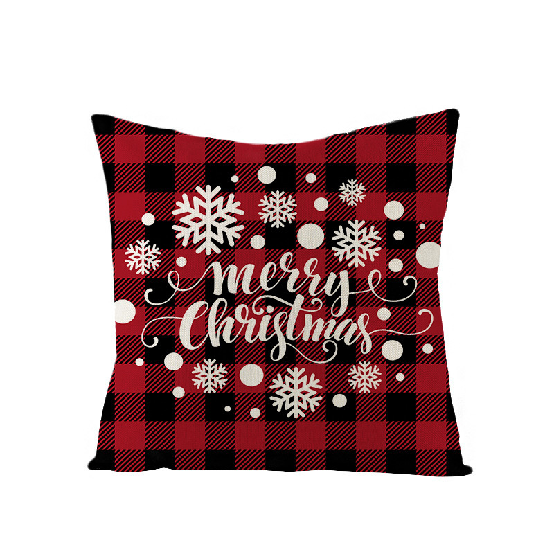 Christmas Pillow with Red Letter Elk Printed Cushion Cover and Linen Pillow Cover — image 17