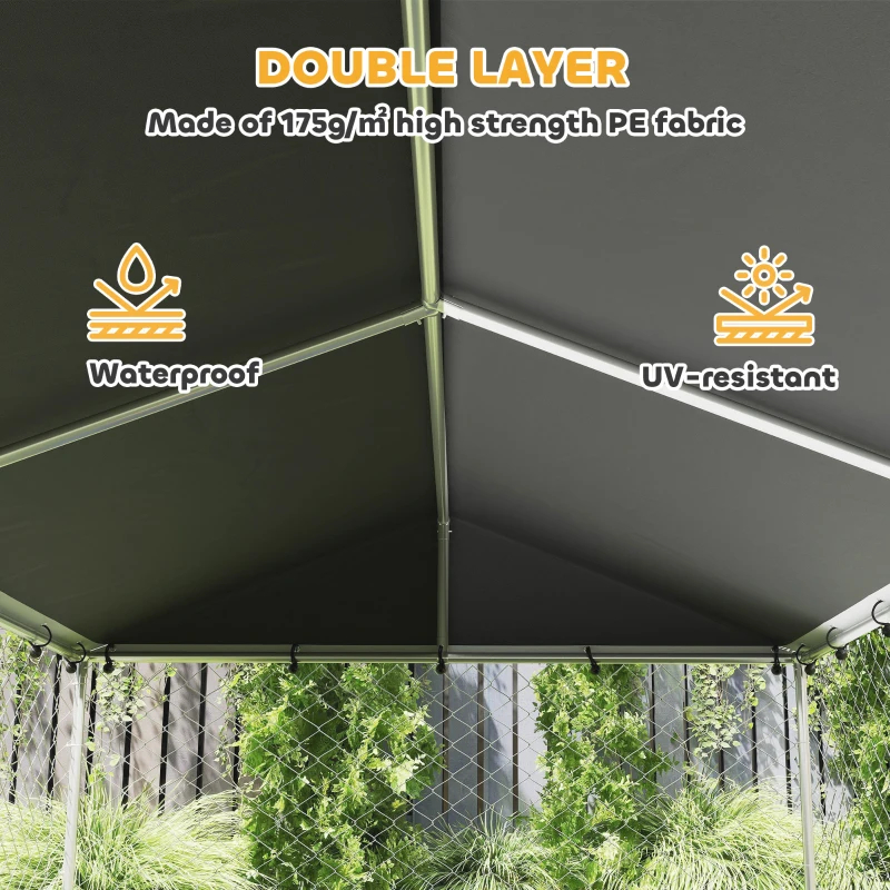 Dog Kennel Outdoor Dog Run Waterproof UV-Resist Cover Lockable Door Adjustable Bowls 20 X 7.5 X 6.5ft, Multiple Packages — imagen 11