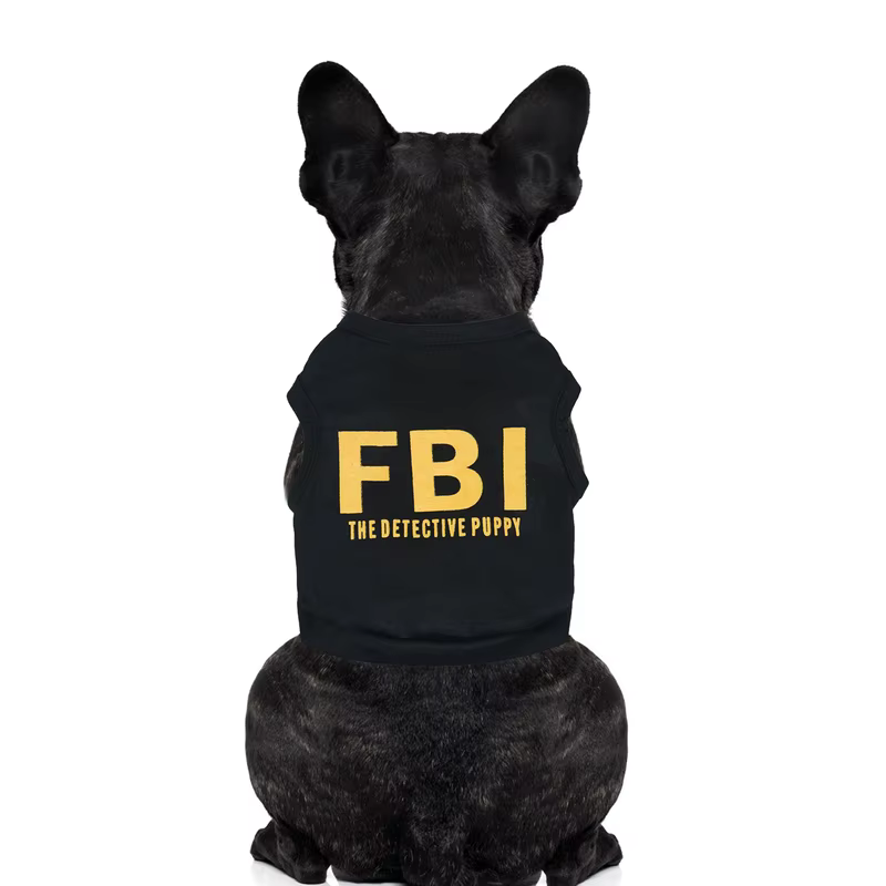 Summer Cotton Breathable Pet Dog Clothes FBI Camouflage Letter Print Small Dogs Vest T Shirt XS-L Puppy Police Vests Clothing — image 1