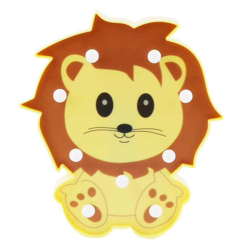 Ins Cute Animal Lion Panda Raccoon Decorative Modeling Lamp Cartoon Children's Room Living Room Decoration Night Lamp — image 2
