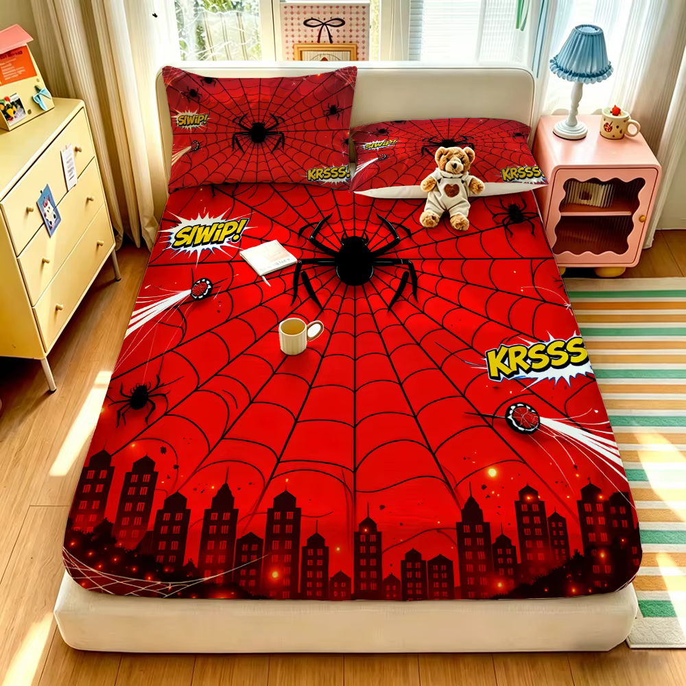 Juego de Sábanas sin Relleno de Verano con Estampado de Araña 3 Piezas, Varios Tamaños, Ropa de Cama Cómoda, Decoración, Lavable a Máquina — imagen 2