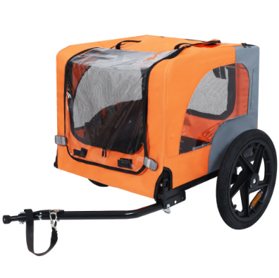 Utdoor Heavy Duty Collapsible Pet Bike Trailer With 16-Inch All Terrain Wheels & Universal Hitch Foldable Dog Cargo Carrier Cart For Bicycles — image 10