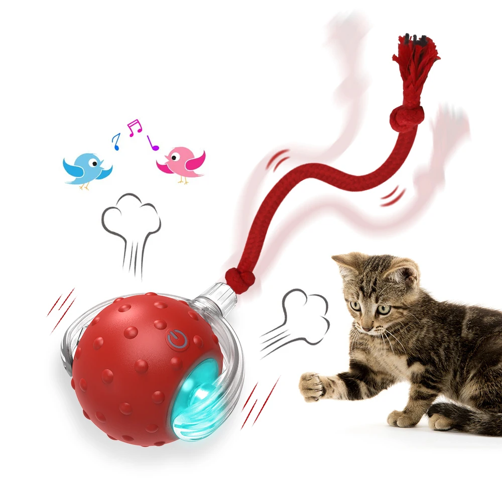 Interactive Cat Toy Ball with Bird Chirping Super Drive Cat Rolling Balls Motion Activated Sensor Pet Kittens Teaser Game Toys — image 2