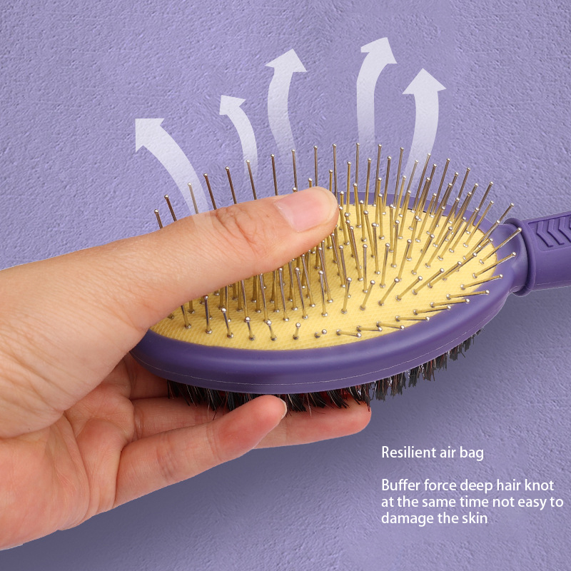 Pet Products Pet Double Face Comb Dog Cat Beauty Air Bag Massage Needle Comb Pet Pig Hair Removal Brush — image 4
