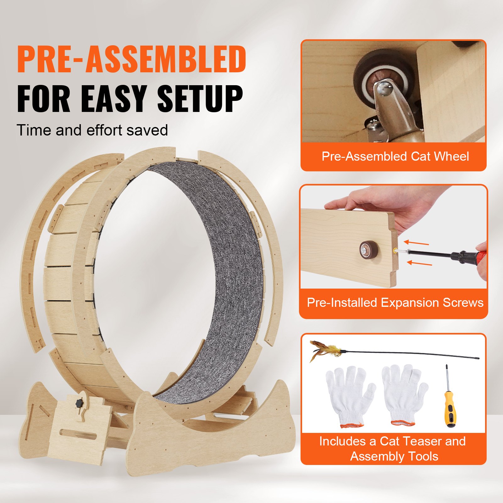 Cat Exercise Wheel Large Cat Treadmill Wheel For Indoor Cats 29.5 Inch — image 5