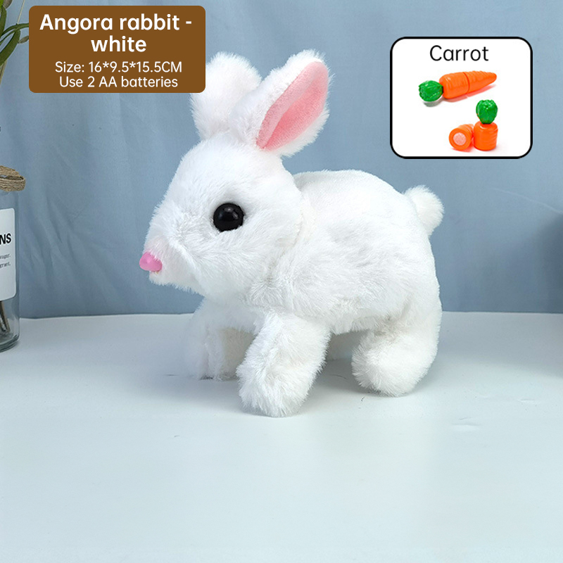 Upgraded Interactive Bunny Toy. Hops, walks, talks, shakes ears. Plush Gift for Kids (Grey) — image 4