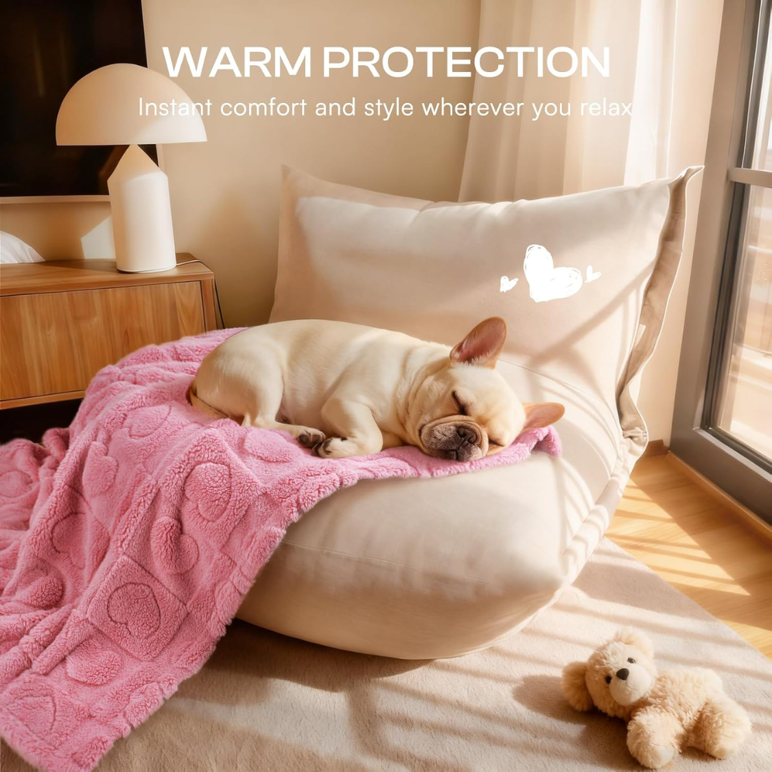 Manta para Perros Pequeños Limpieza Lavable Cama de Mascotas Cubierta de Felpa Suave y Plush con Alfombrado Premium 300GSM Manta Calmante para Gatos y Perros Indómitos — imagen 3
