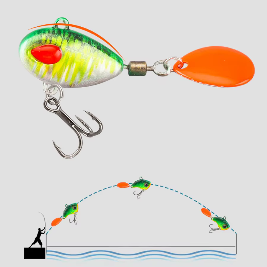 Far Casting Sea Bass Fishing Lures Spoon Spinner Bait Sinking Wobblers Metal Jig VIB Rotating Sequin Tail Saltwater Baits — image 6