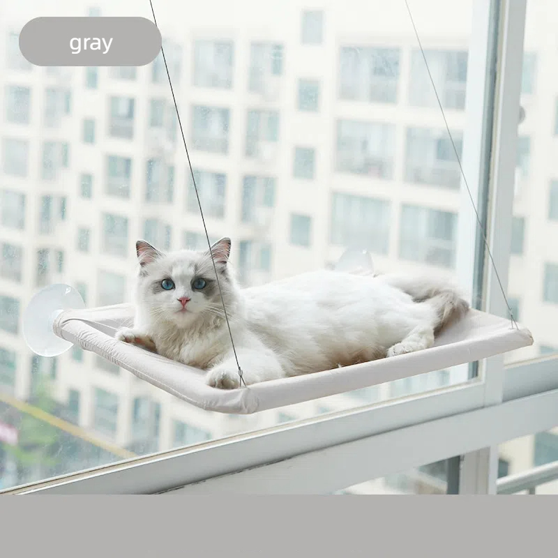 Hammaca para gatos de cuatro estaciones - Cama plegable para ventanas con sujeción por adherencia para mascotas — imagen 6
