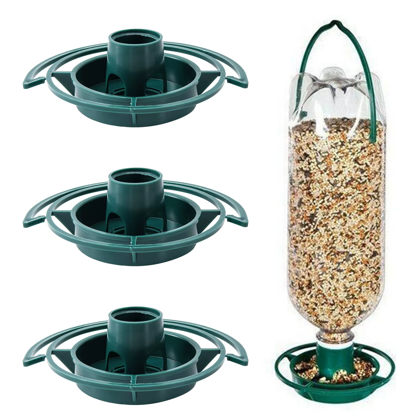 New Recycle Empty Soda Bottle Top Bird Feeder Automatical Feeding Outdoors Garden Balcony Hanging Feeding Tray Yard Garden Decor