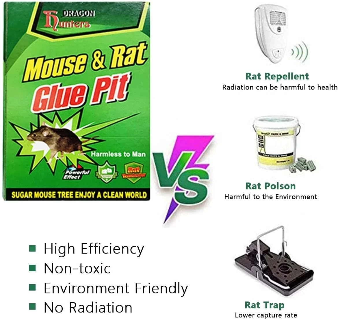 3-15 Piezas de Tablero Adhesivo para Ratones, Trampa de Pegamento de Alta Eficacia para Roedores, Ratas e Insectos, Control de Plagas No Tóxico y Ecológico — imagen 2