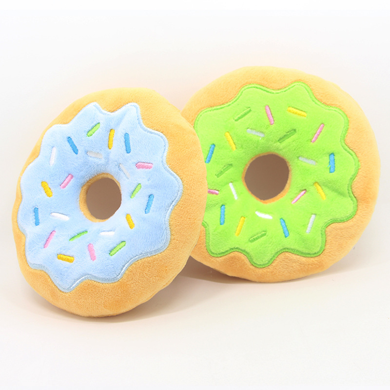 New Donuts Pet Plush Toys 15Cm Donuts Christmas Series Dog Voice Toys — image 2