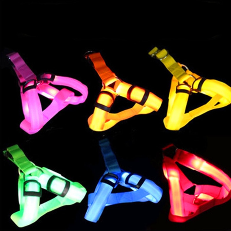 Nylon Pet Safety LED Harness Dog Product Flashing Light Harness Dog Harness Leash Rope Belt — image 2