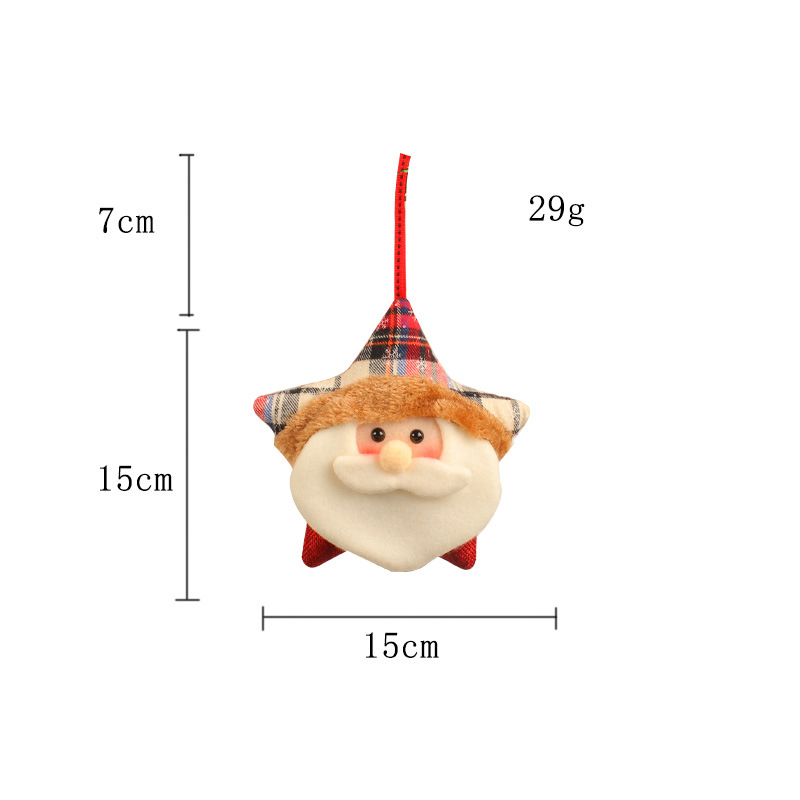 Santa Claus Elk Christmas Tree Decoration Creative Plush Christmas Five Star Doll Pendant — image 7