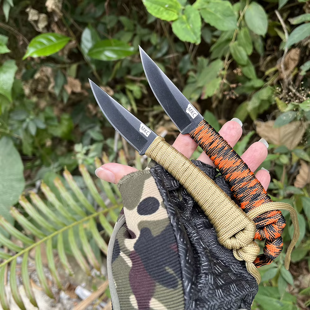 MK.C Portable Small Straight Knife 440c Blade Nylon Rope Handle Portable Sharp Fruit Knife Camping Fishing Knife Men's Gifts — image 2