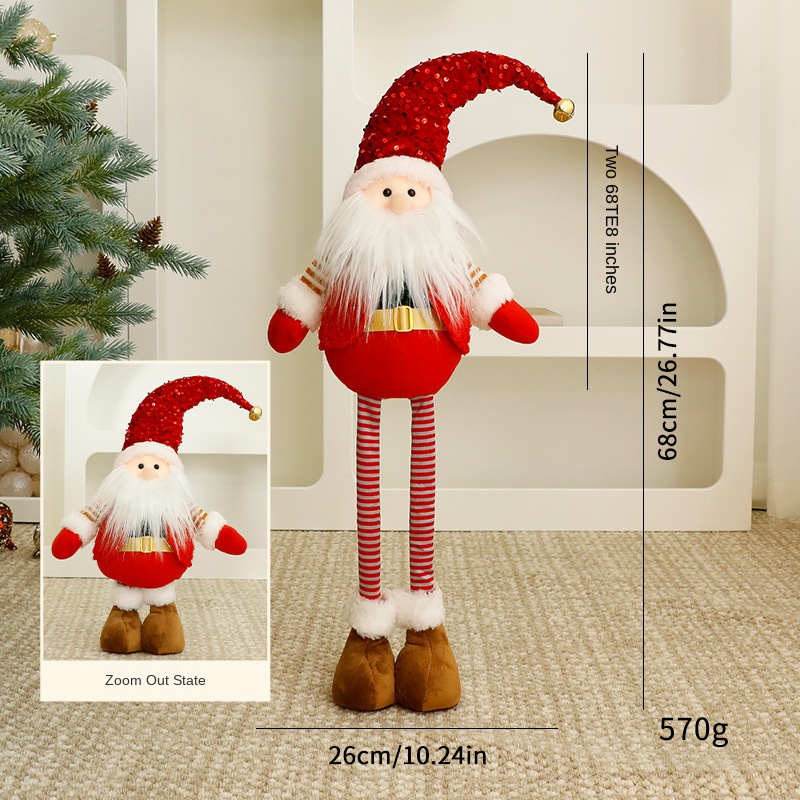 Standalone Christmas Standing Stretch Dolls, Hotel Window Display Snowman Reindeer Plush Toys Decorations — image 12