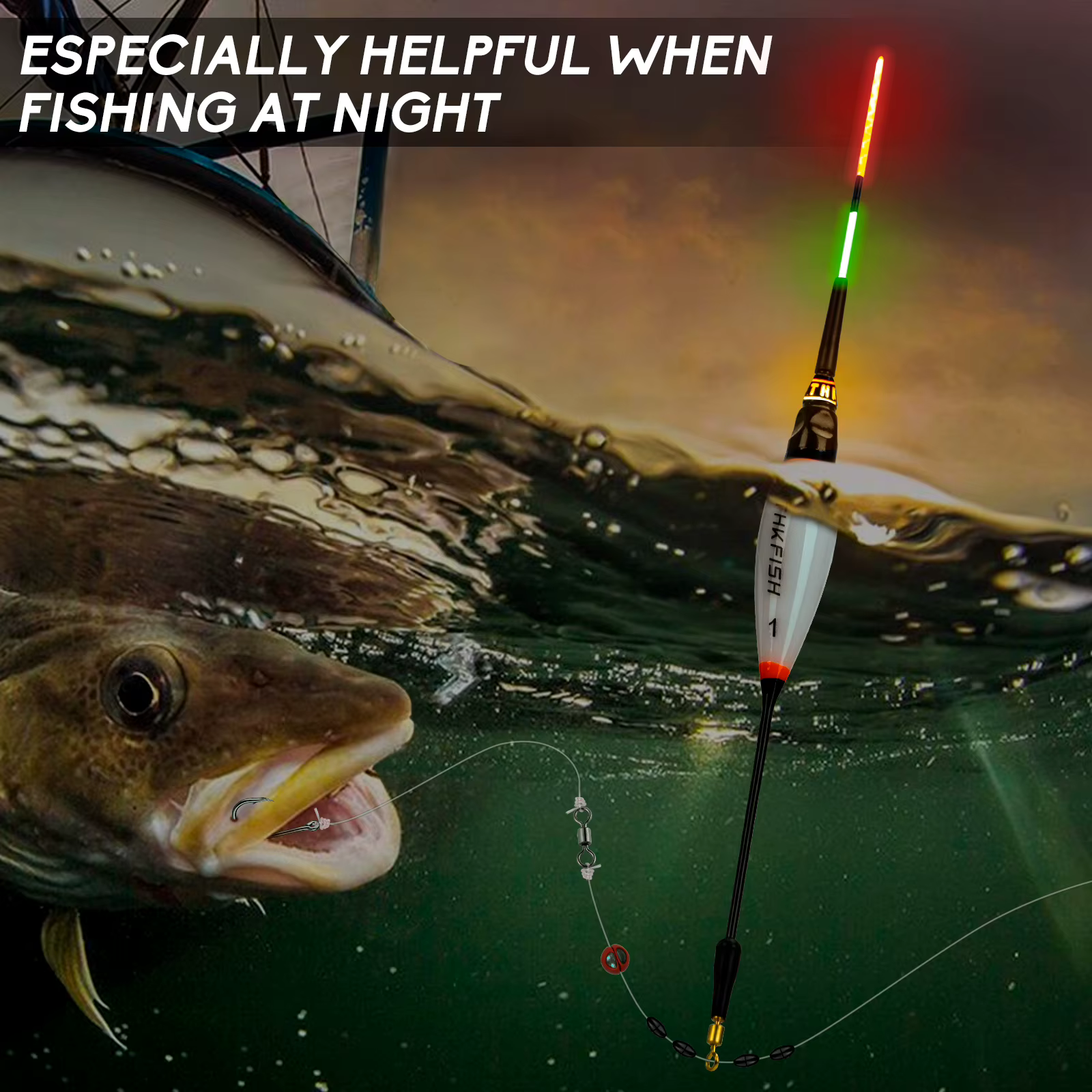 Bobina de Pesca Electrónica con LED Luminosa para Pescar en Noche - Flotadores Verticales 1.4g-2.1g — imagen 4