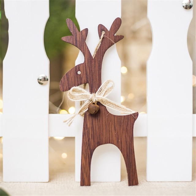 Cristal de Cervatillo en Madera para Collares y Decoraciones Navideñas DIY para Árbol de Navidad Regalo para Niños Colgantes Ornamentos Navideños — imagen 10