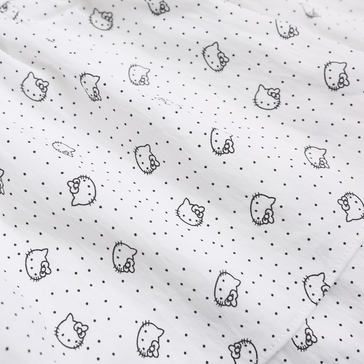 White Polka Dot Cat Patchwork Skirt Pants Side Tie Loose Slimming Sweet Girl Chic Short Skirt — image 4