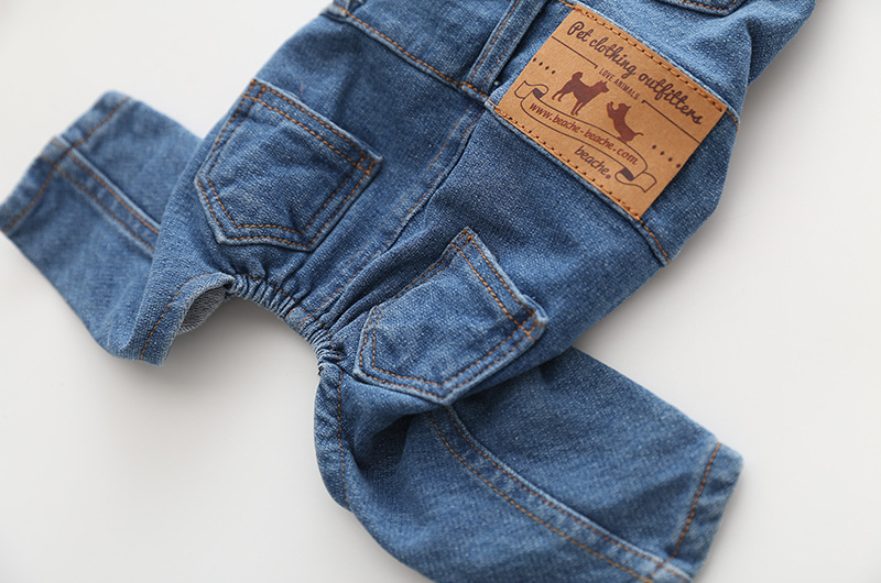 Jeans de Denim Cómodos y Elásticos para Mascotas - Overoles Complejos — imagen 6