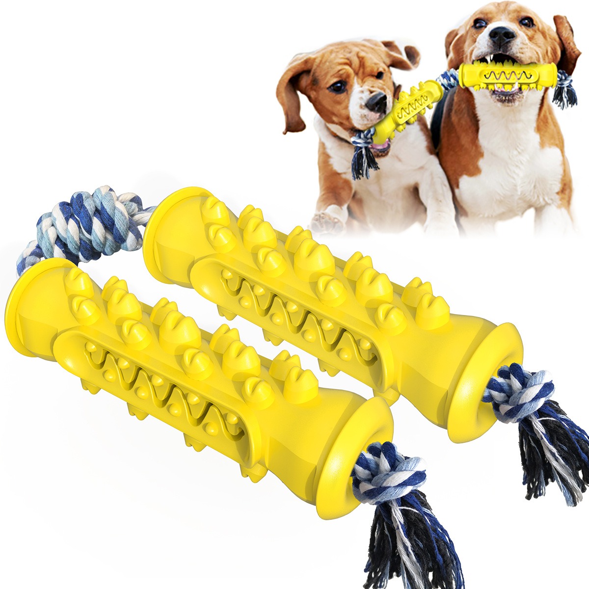 Pet Supplies Dog Toy Tooth Grinding Stick Bite Resistant Tooth Cleaning Bone Toothbrush Dog Bite Toy Belt Rope 2 — image 7