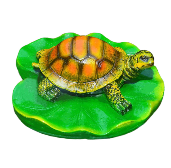 Turtle resin ornaments floating on the water surface — image 2