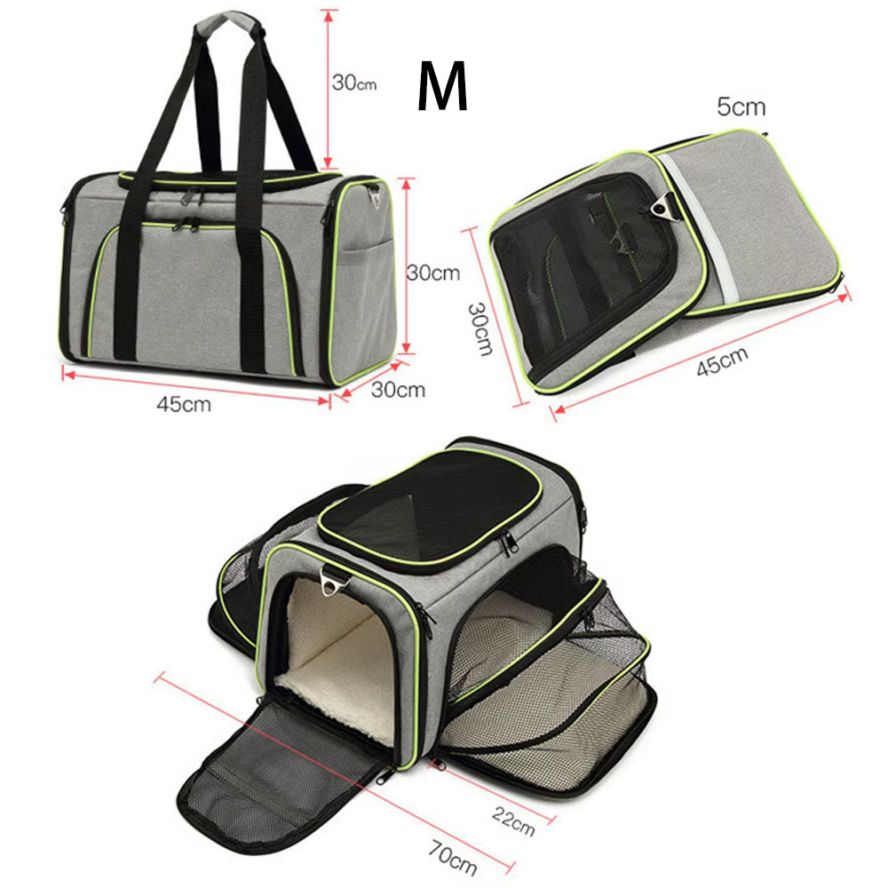 Pet Carriers Bag Portable Breathable Foldable Bag Cat Dog Carrier Bags Outgoing Outdoor Travel Pets Cats Handbag Safety Zippers — image 6