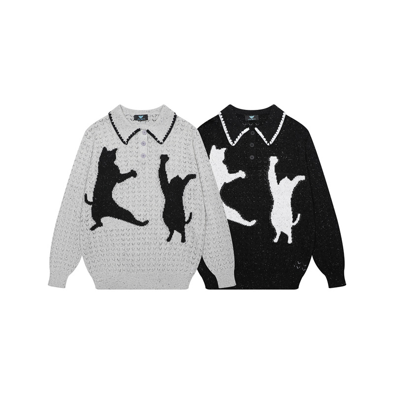 Colorful cat jacquard sweater — image 6