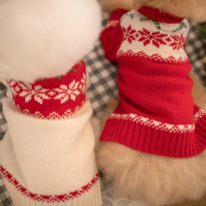 Suéter de Dos Patas para Cachorros de Otoño e Invierno, Suéter de Punto Cálido para Perros Pequeños y Medianos, Ropa Navideña para Gatos — imagen 5