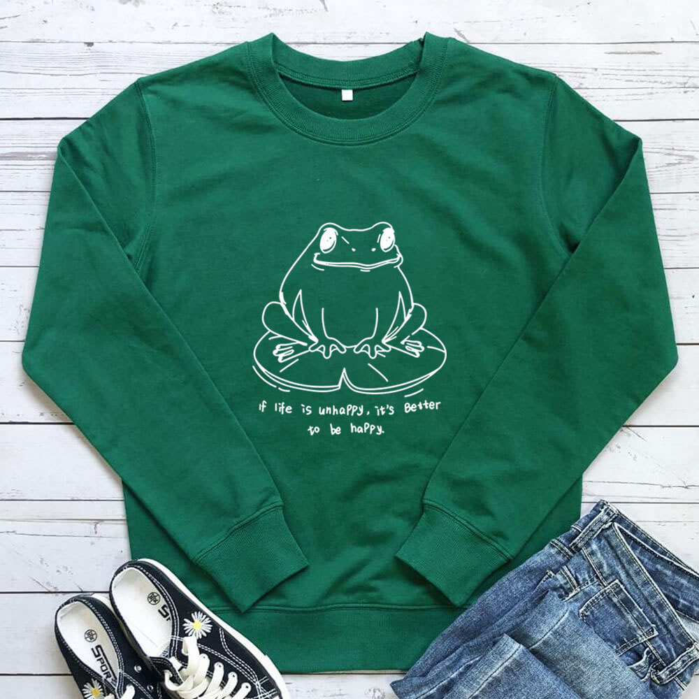 Frog and slogan printed hoodie — image 7