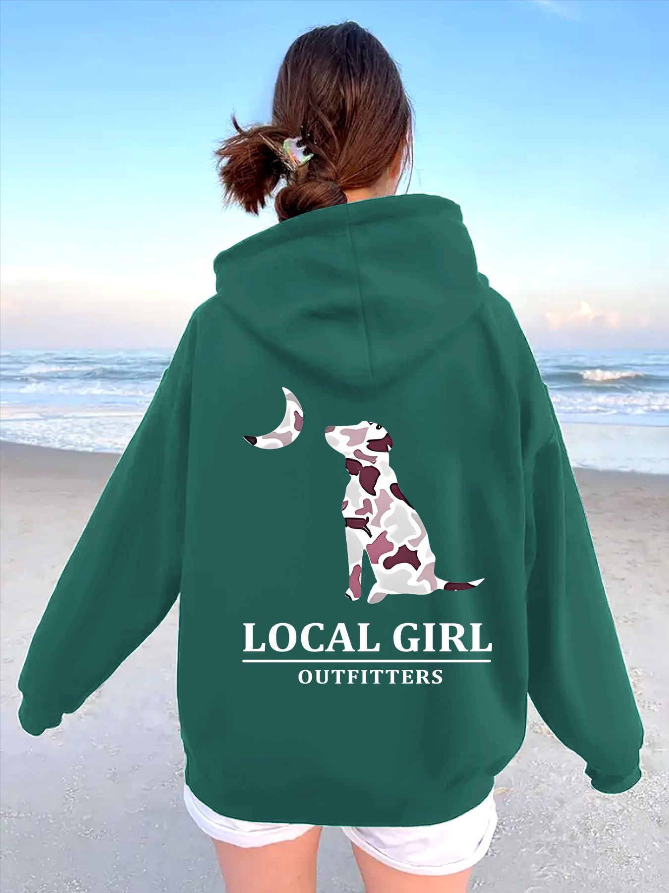 Camouflage puppy moon print hoodie — image 12