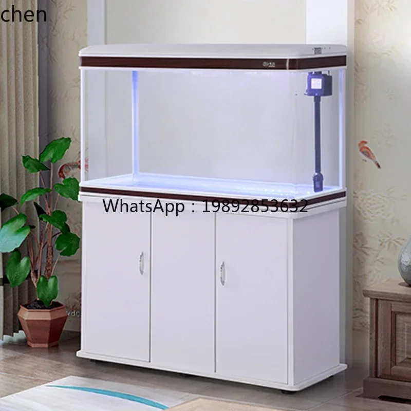 Tanque de peces YG10 para sala de estar: acuario ecológico rectangular de vidrio grande para peces dorados — imagen 1