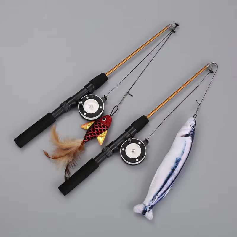 Látigos de Gato para Simular Pescar con Pez de Pluma Retráctil y Telescopio para Juegos Divertidos de Caza — imagen 3