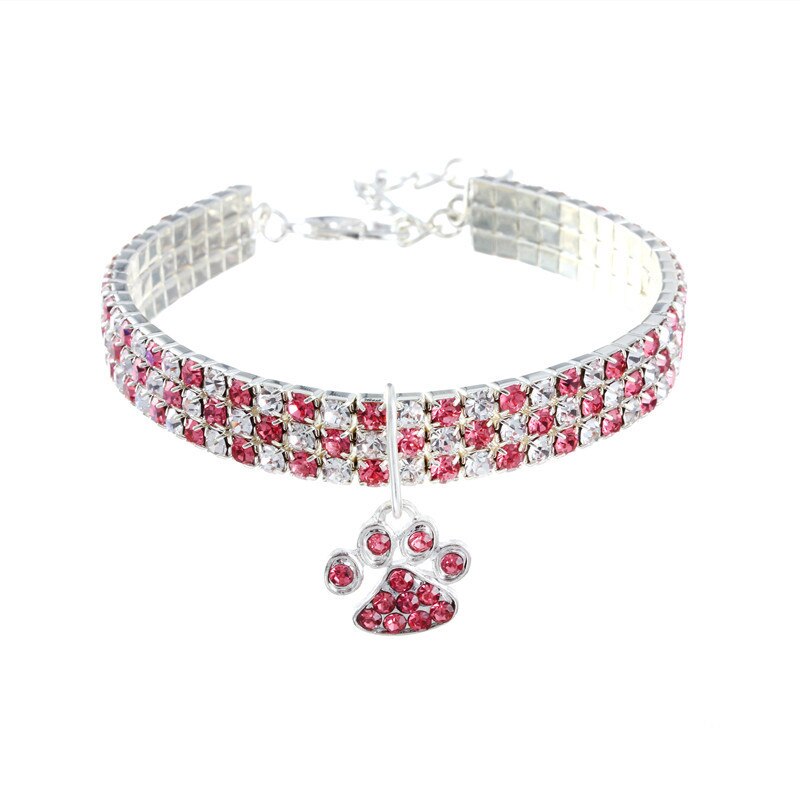 Collar de Pata con Brillo para Perros Azul/Rojo/Rosa Ajustable Accesorio de Joyería — imagen 11