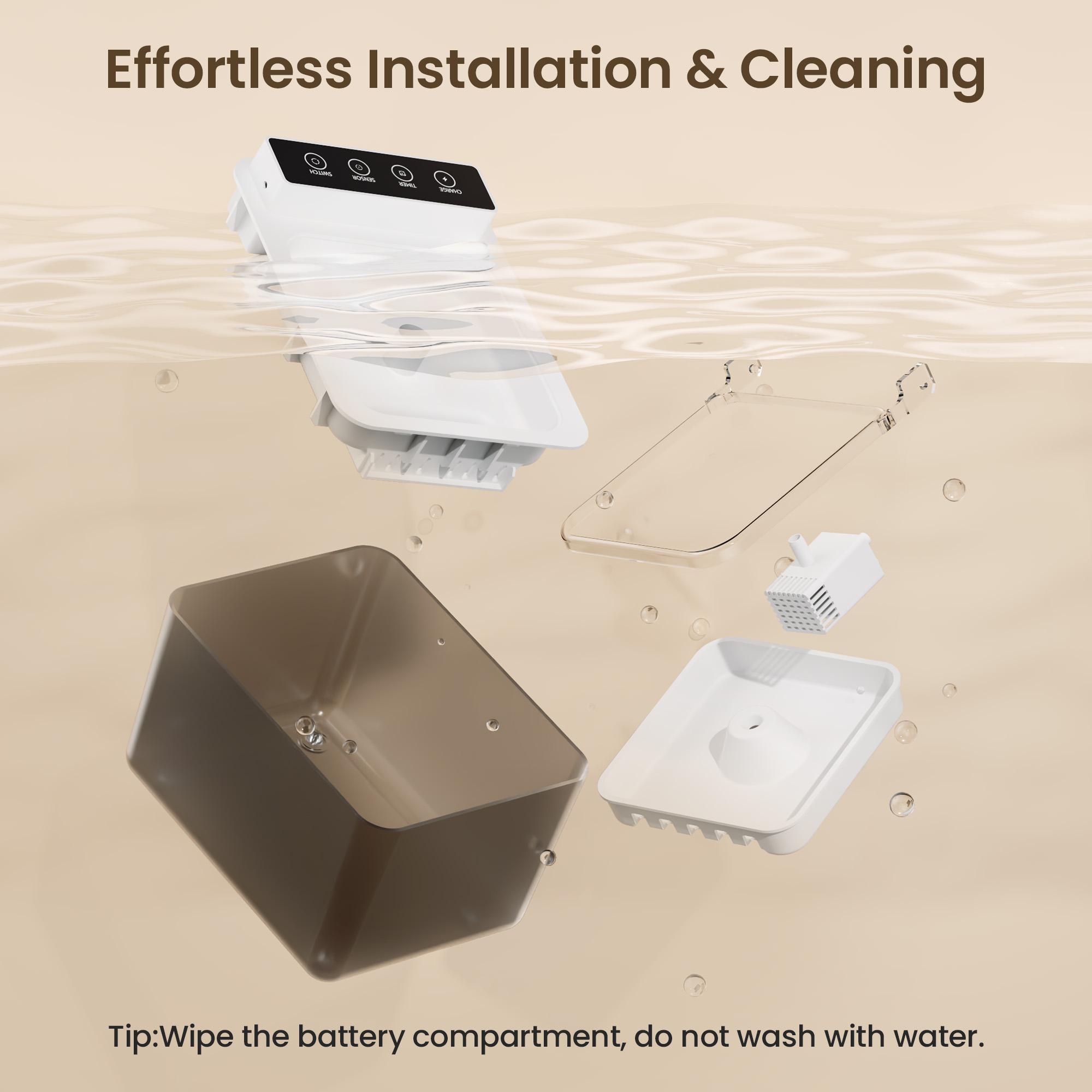 Wireless Charging Battery Driven 304 Stainless Steel Cat Automatic Induction Pet Water Fountain — image 7