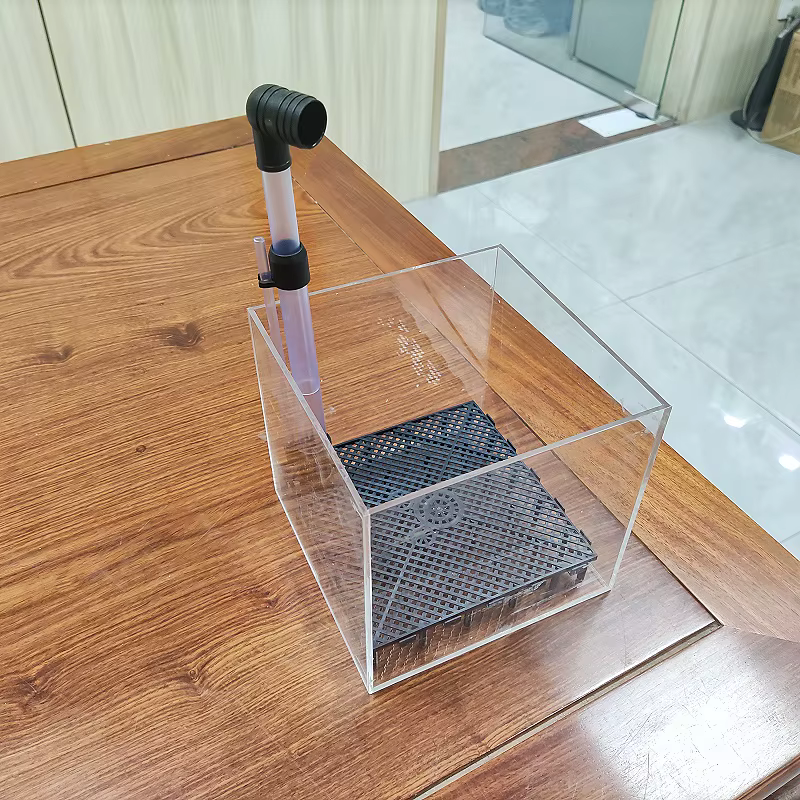 Sistema de Filtro Acetato Transparente para Camarones y Pez, Caja Cuadrada UGF para Acuario con Pasto de Agua — imagen 4
