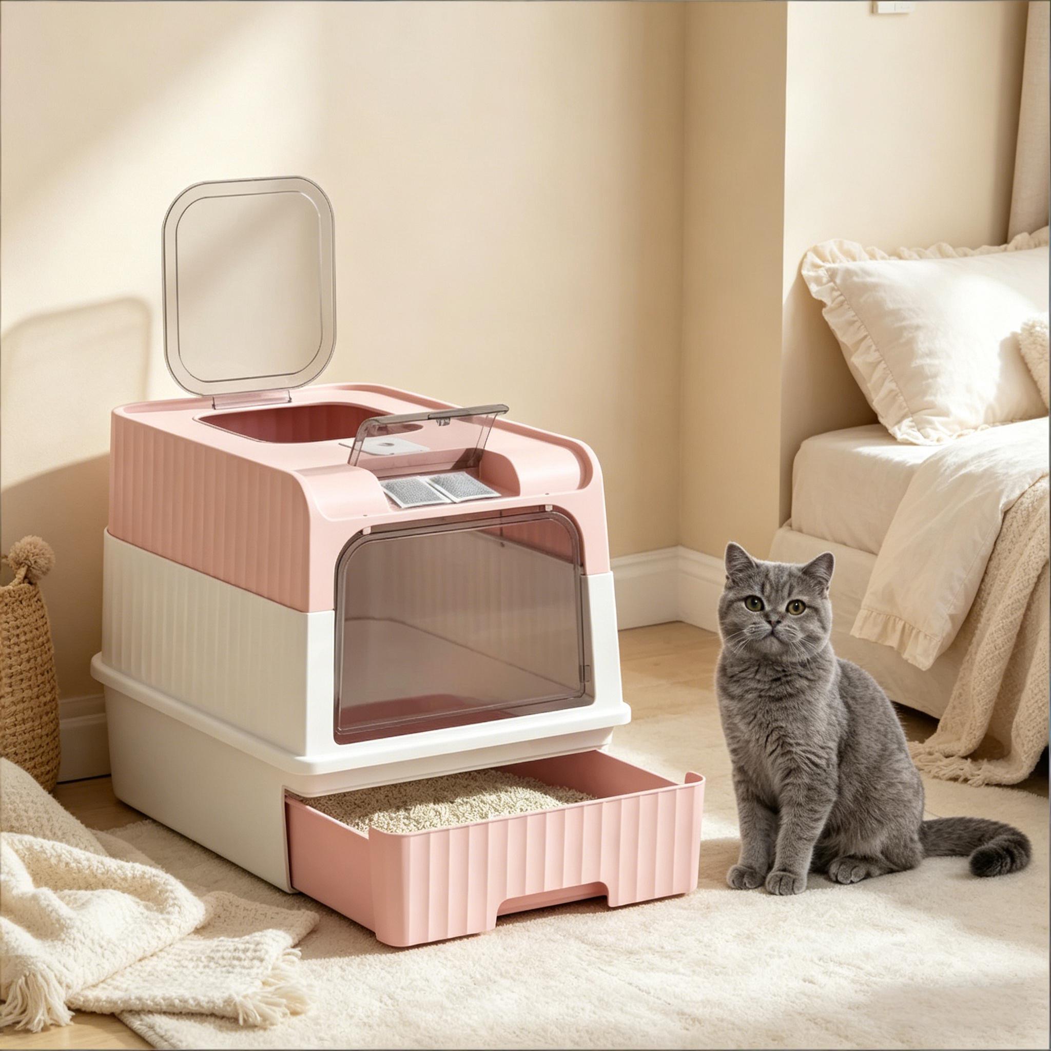 Pet Litter Box, Fully Enclosed Litter Box, Compact Cat Litter Box — image 6
