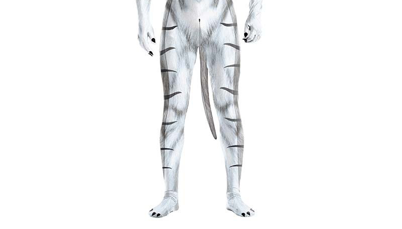 Disfraz de Animal Tigre Blanco Digital Impresión Jumpsuit Hombre — imagen 3