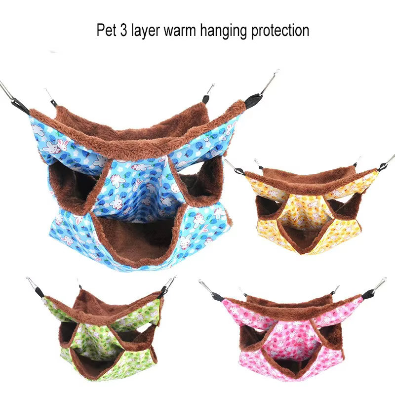 Hamaca de Colores sólidos para invierno - Dos capas gruesas y acogedoras para conejos, hamsters, ratones, erizos, cometas y otros pequeños animales — imagen 4