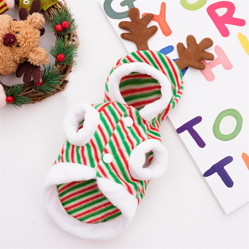 Small medium and large dogs Christmas pet supplies clothes teddy bears cotton coats — image 11
