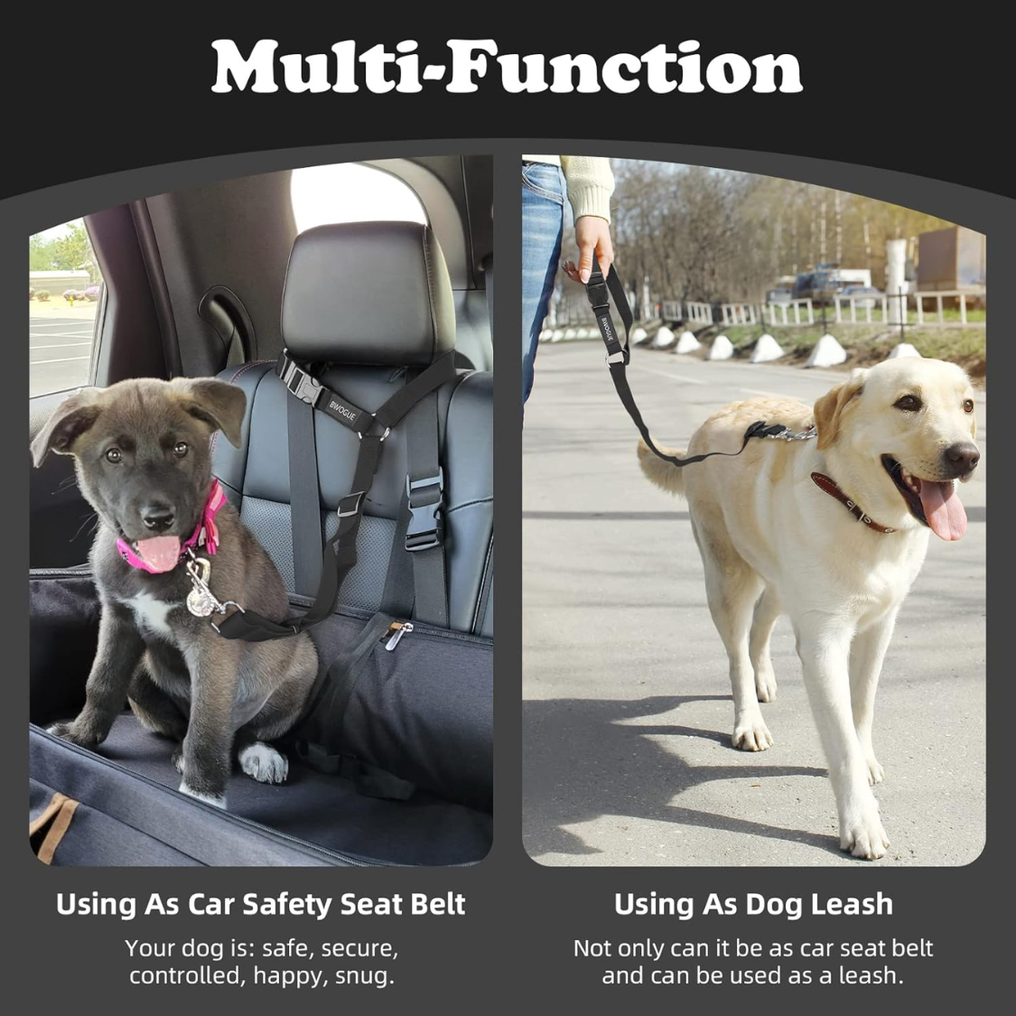 Paquete de 2 Cinturones de Seguridad para Perros para Auto, Correas de Seguridad con Sujeción al Reposacabezas — imagen 2