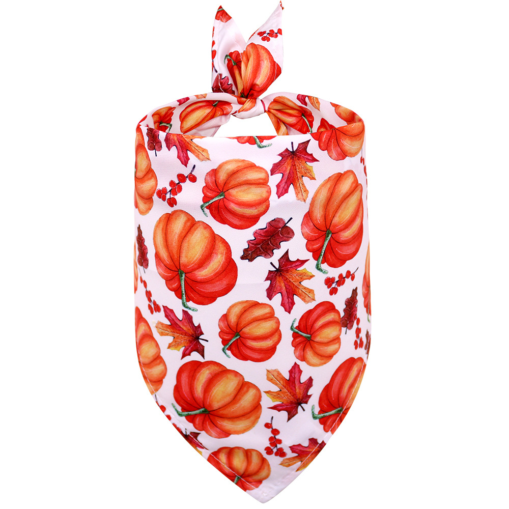 Bandana de Acción de Gracias para perros y gatos, bufanda de cuello triangular de calabaza con hoja de arce — imagen 7