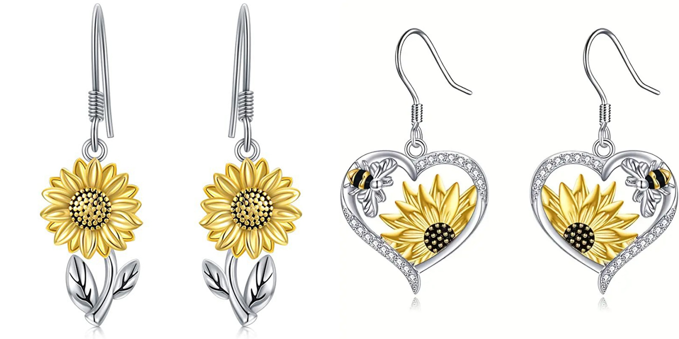 Auriculares de Orejas con Flor de Girasol y Corazón — imagen 4