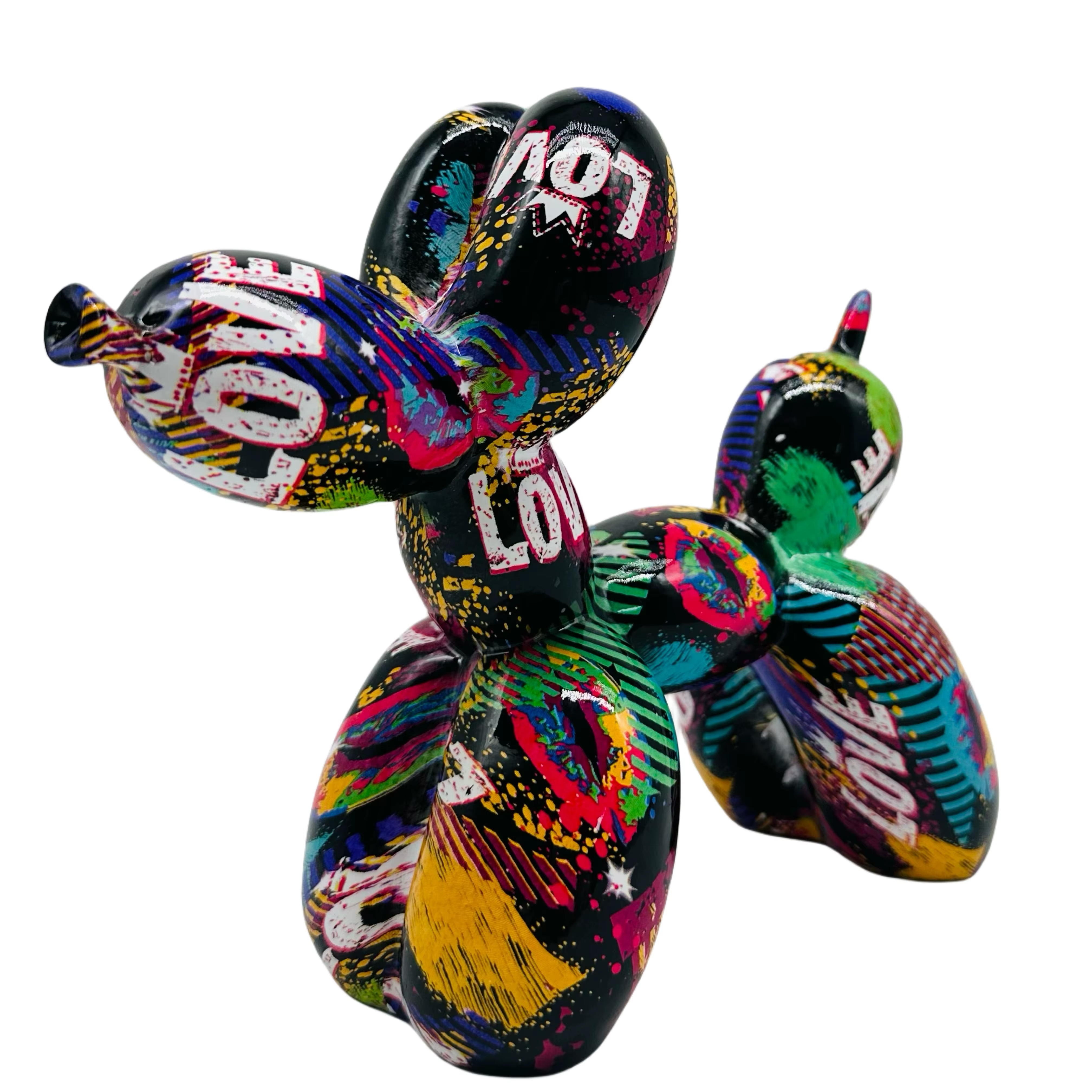 Estatua de Perro Globo de Resina con Amor, Tema de Arte Hip-Hop y Animales del Alfabeto, Adorno para Interior y Exterior para San Valentín y Día de las Madres — imagen 2