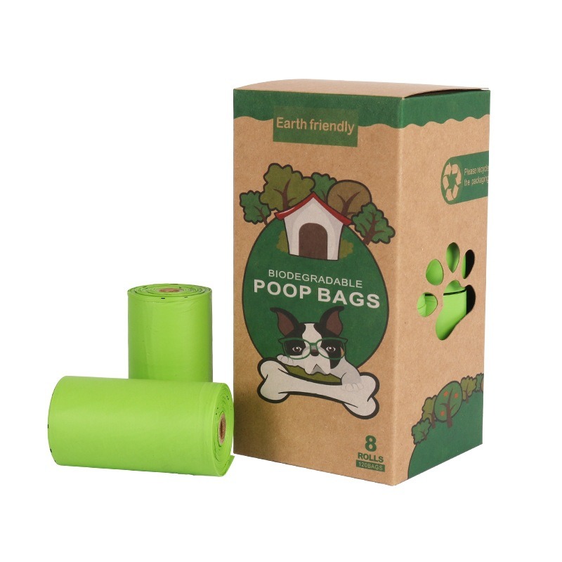 Bolsa de basura para mascotas biodegradable con maíz y PLA compostable para heces caninas — imagen 6