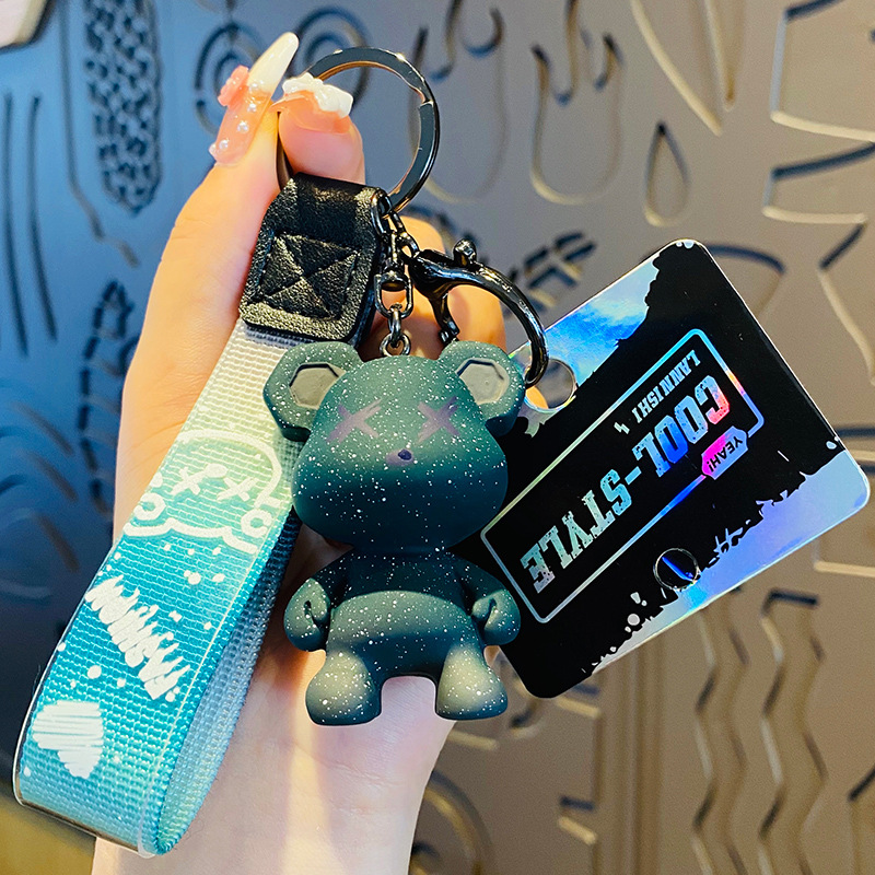 Creative Cartoon Cool Tide Gradient Bear Doll Chameleon Bear Key Chain Couple Bag Pendant Car Accessories — image 8