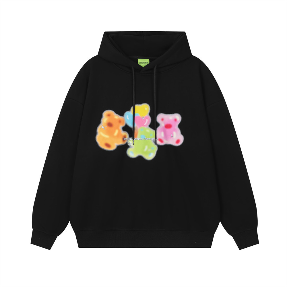 Cartoon teddy bear printed hooded sweatshirt — image 6