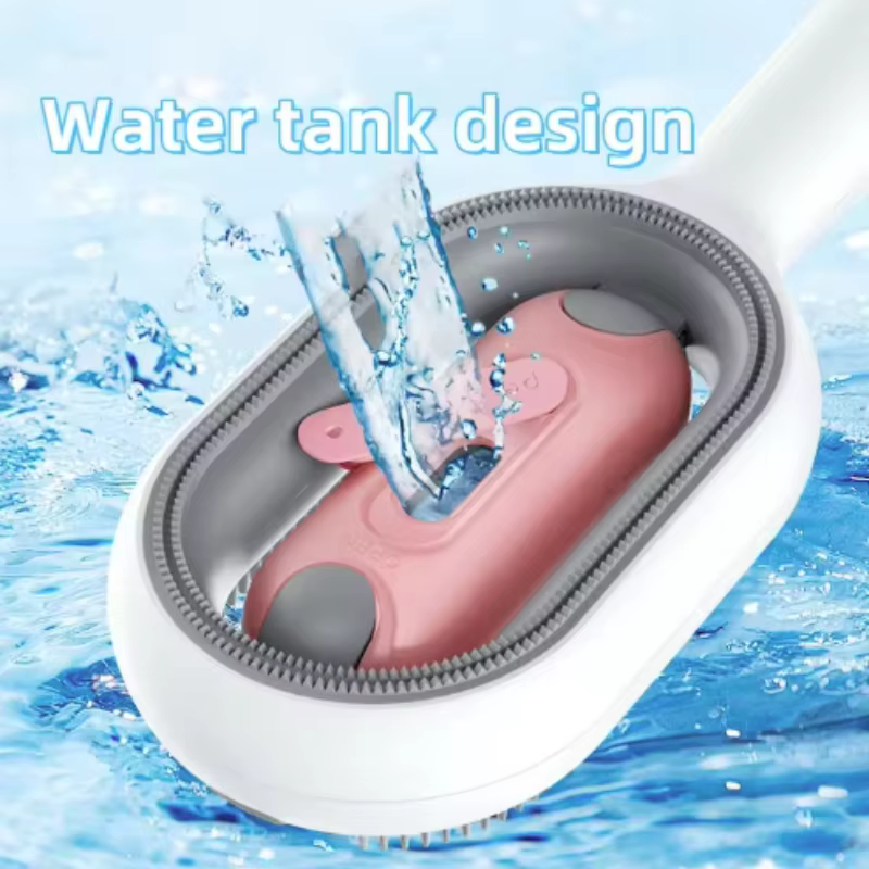Cepillo de aseo para mascotas, cepillo para gatos de pelo largo, deshilachador de pelo para perros y gatos, con frotador de silicona y tanque de agua, accesorios de productos para mascotas — imagen 5